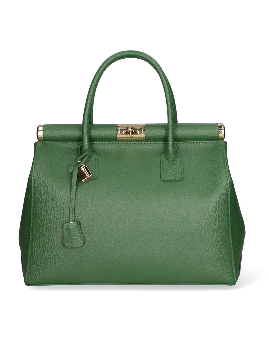 Strukturierte Leder Handtasche mit Griff