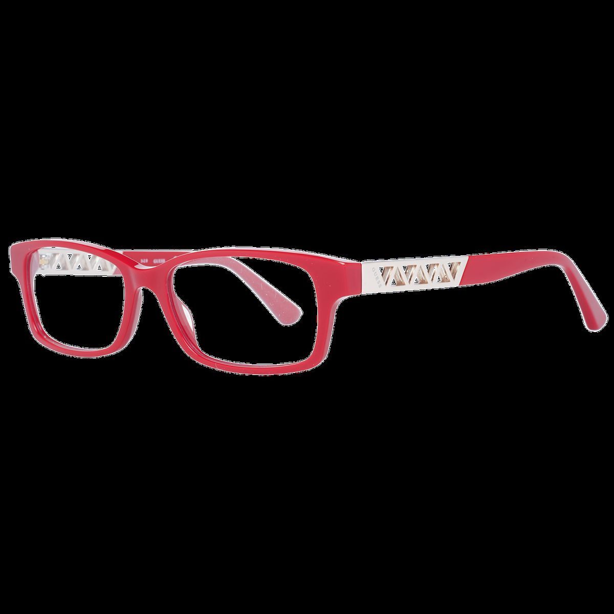 Rote rechteckige Brille mit Vollrand