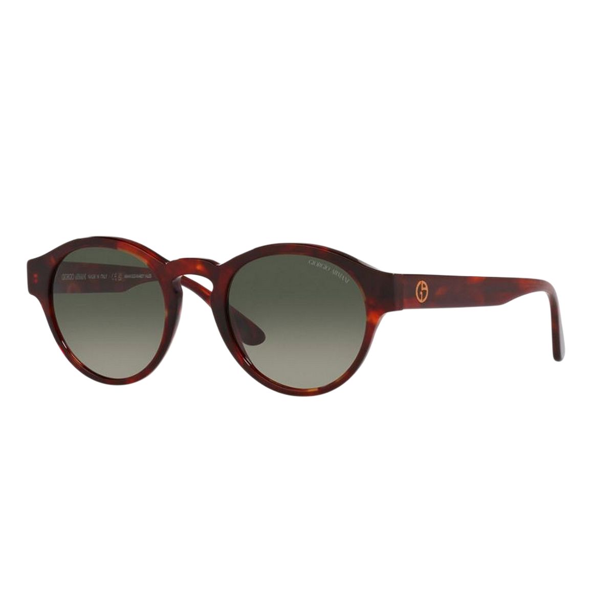 Runde Schildpatt Sonnenbrille mit Logo