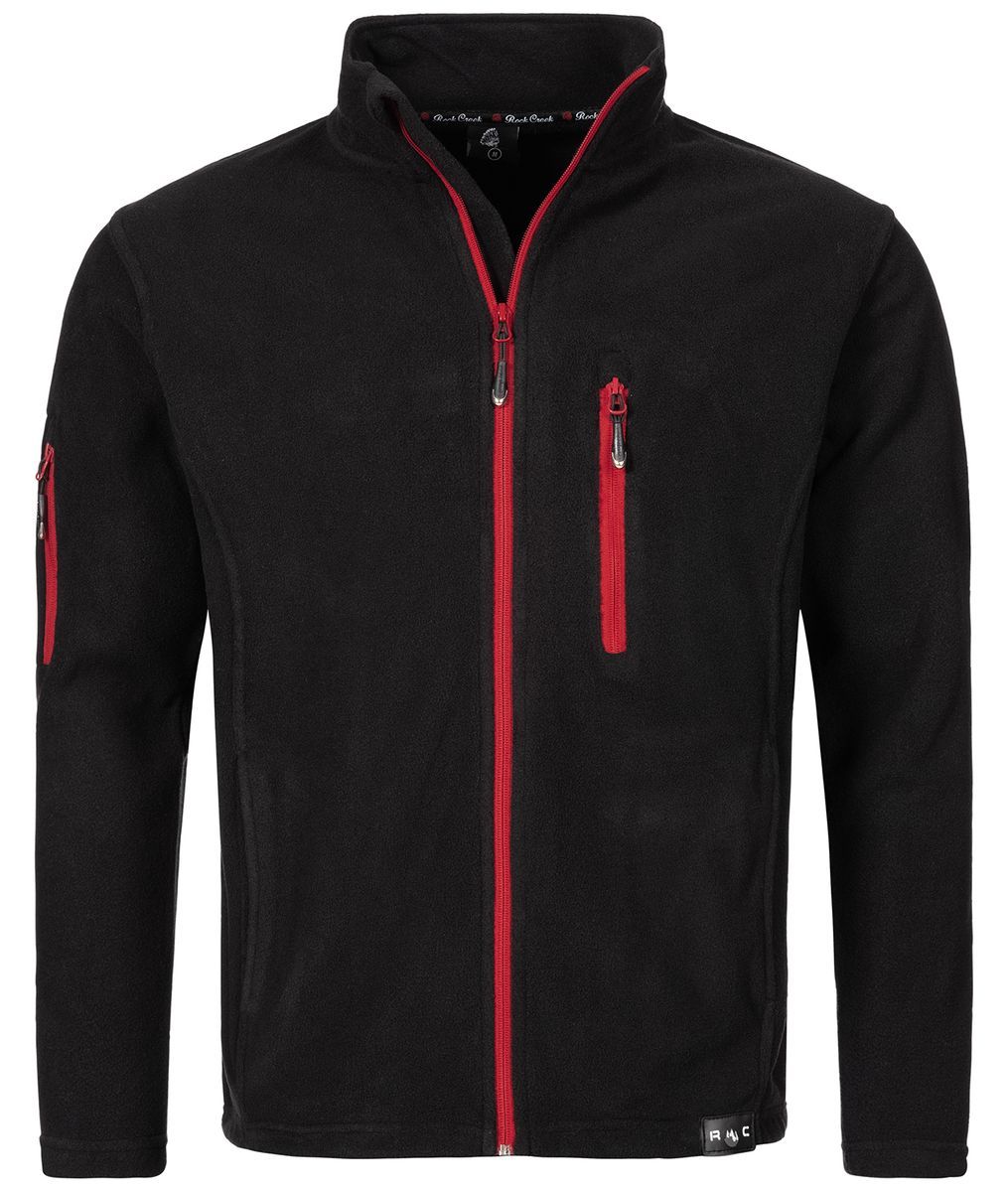 Schwarze Herren Fleecejacke mit Reißverschluss