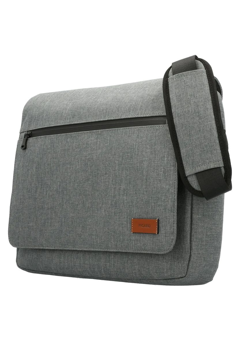 PICARD Laptoptasche, Patch, Laptopfach, uni, für Herren, grau