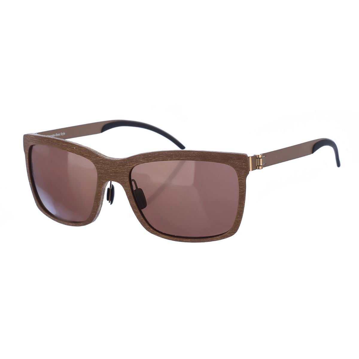 Sonnenbrille in Holzoptik mit rechteckiger Form