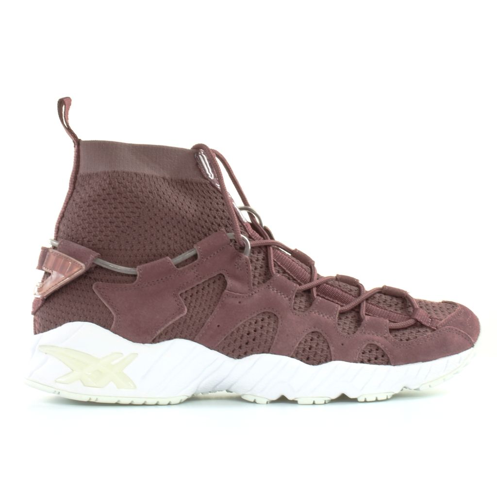 High-Top Strick Sneaker in Burgunder
