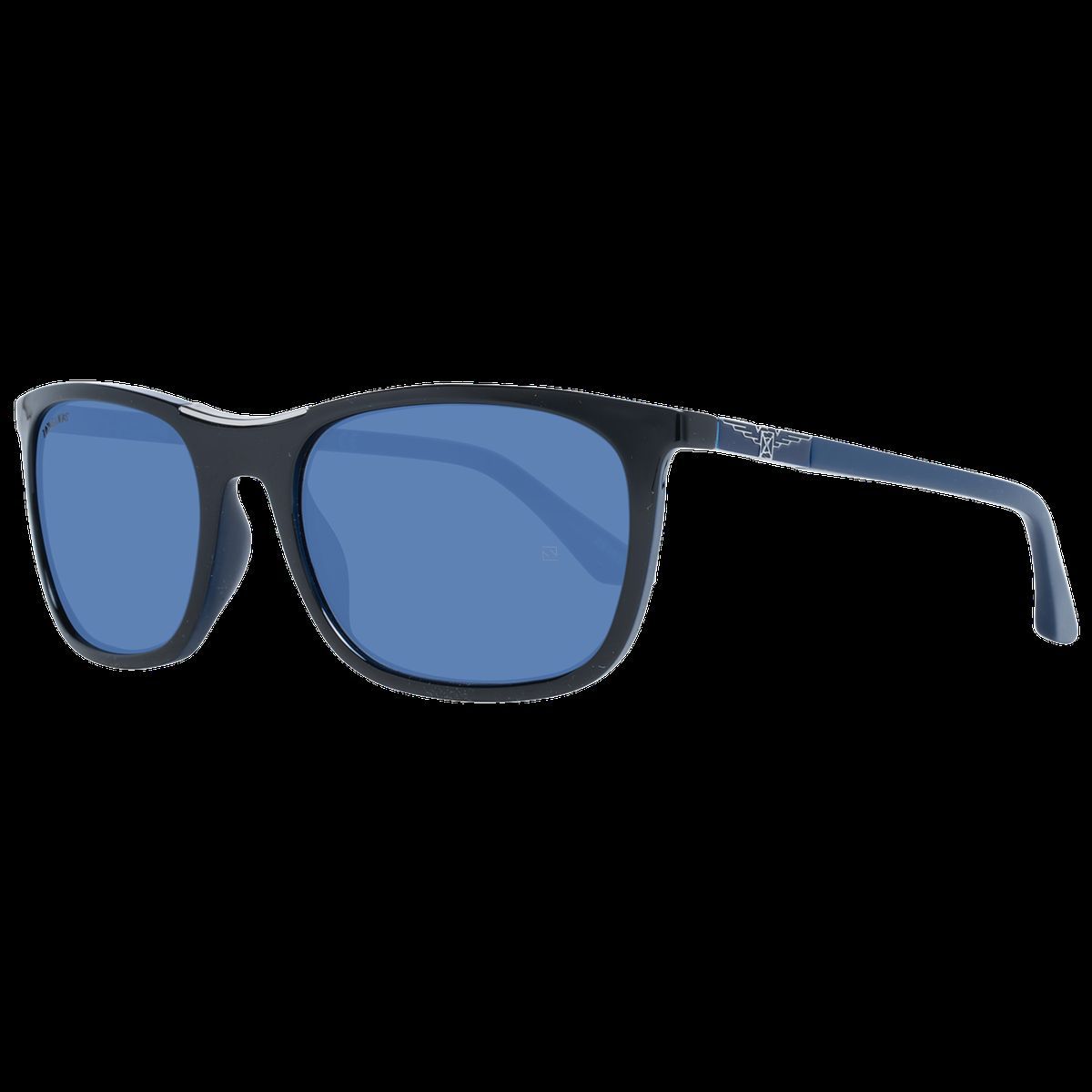 Rechteckige Sonnenbrille Vollrand Blaue Gläser