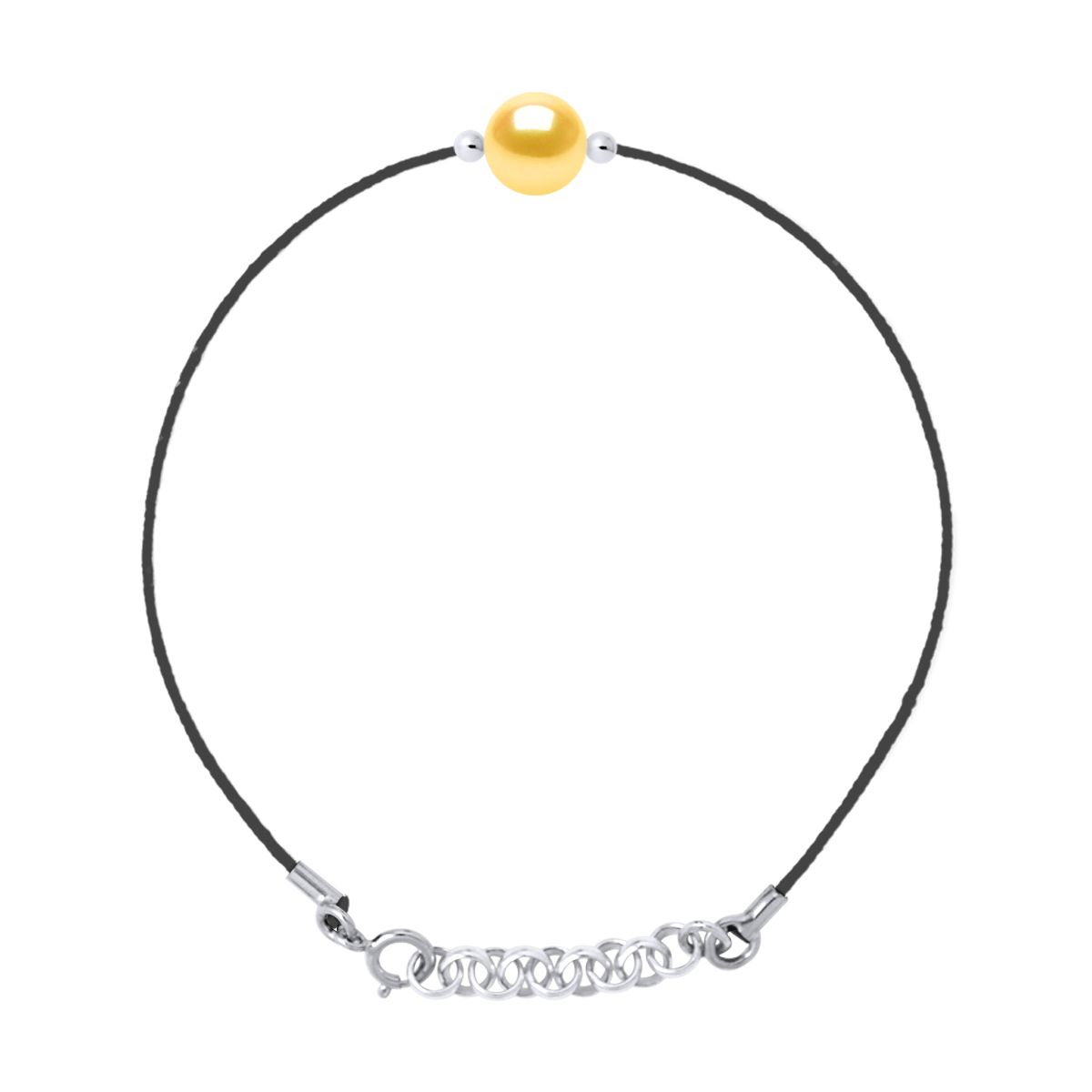 Goldenes Perlen-Armband mit Kordel