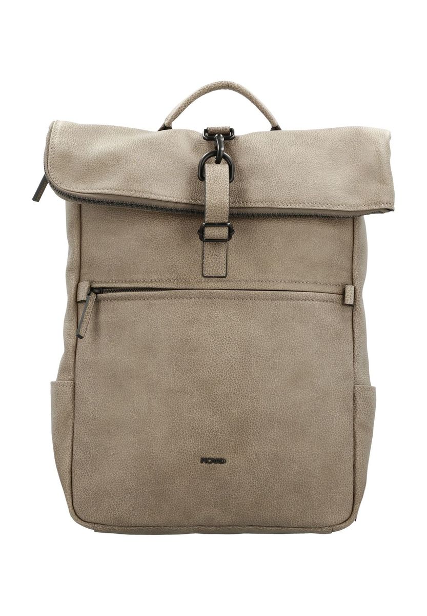 Vielseitiger beiger Rucksack aus Kunstleder