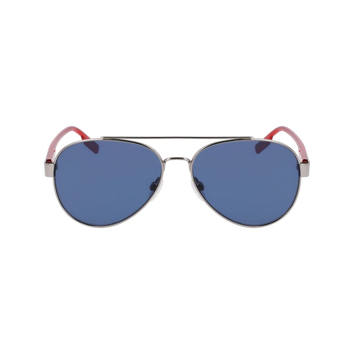 Klassische Pilotenbrille mit roten Akzenten