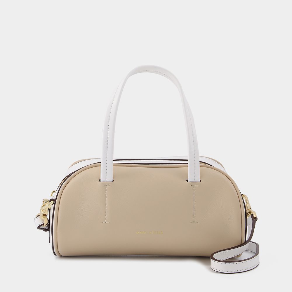 Elegante Sanduhr-Tasche in Elfenbein und Weiß