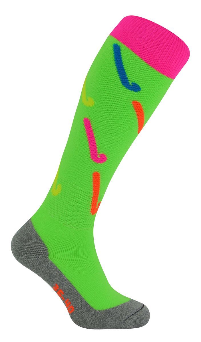 Hockeysocken mit coolem Hockeyschläger-Design | Hingly | Herren & Damen | Ideal für den Sport - Grün