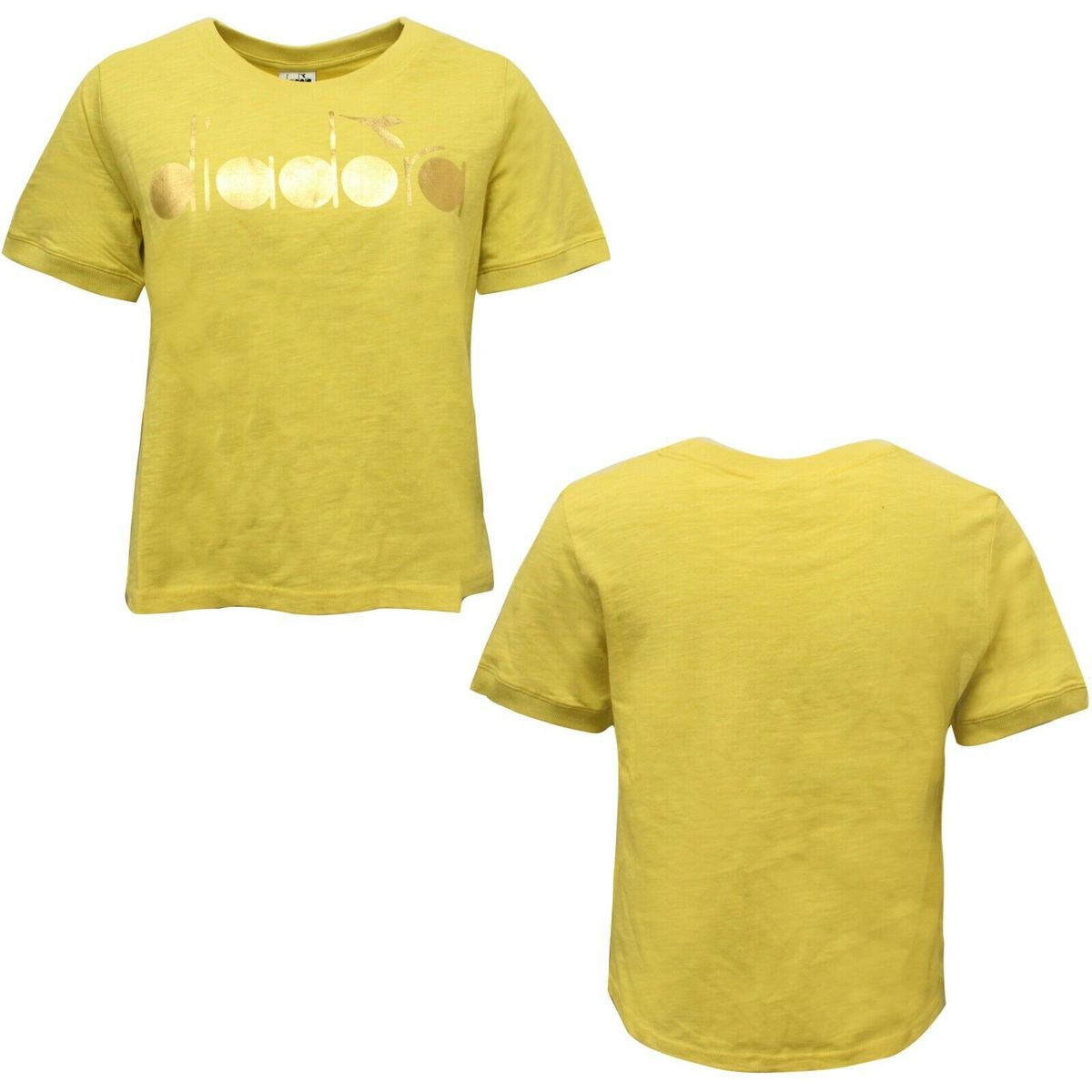 Gelbes Kurzarm-T-Shirt für Damen