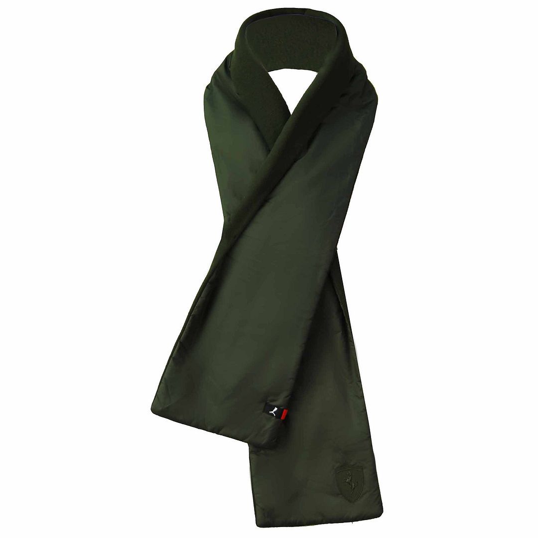 Unisex Dunkelgrüner Wattierter Schal