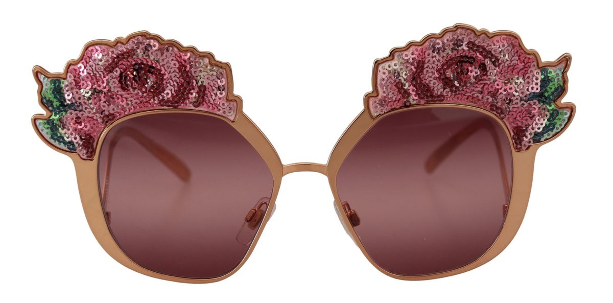 Pink Sonnenbrille mit floraler Verzierung