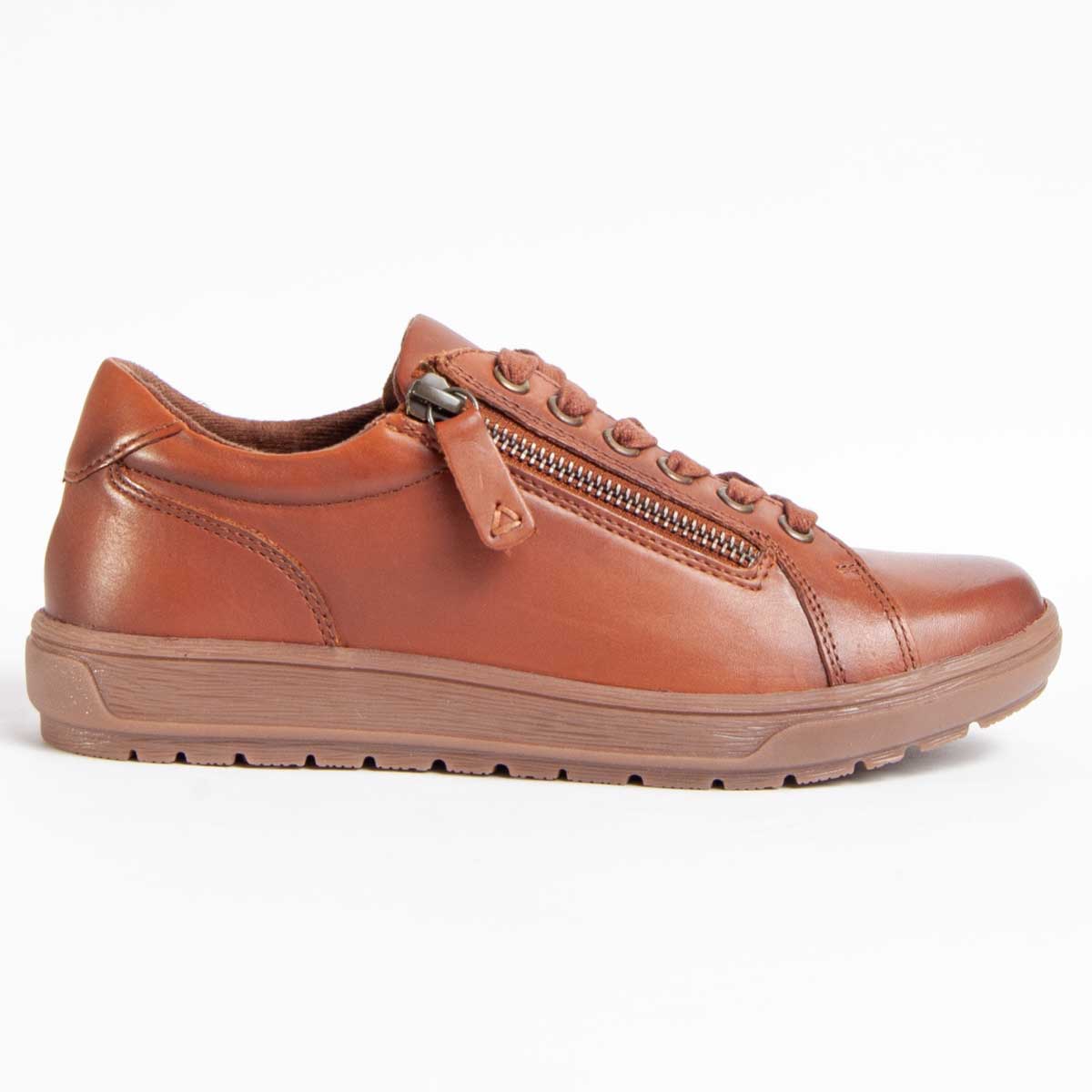 Leder Oxford Schuh mit Reißverschluss