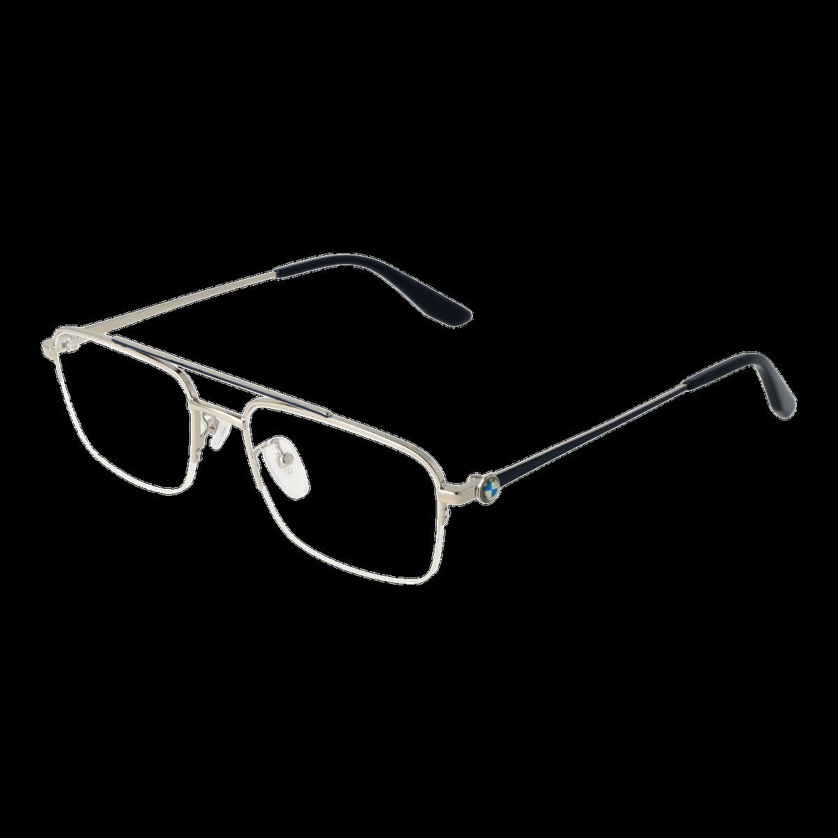 Herren Silberfarbene Metall Pilot Rahmen Brille