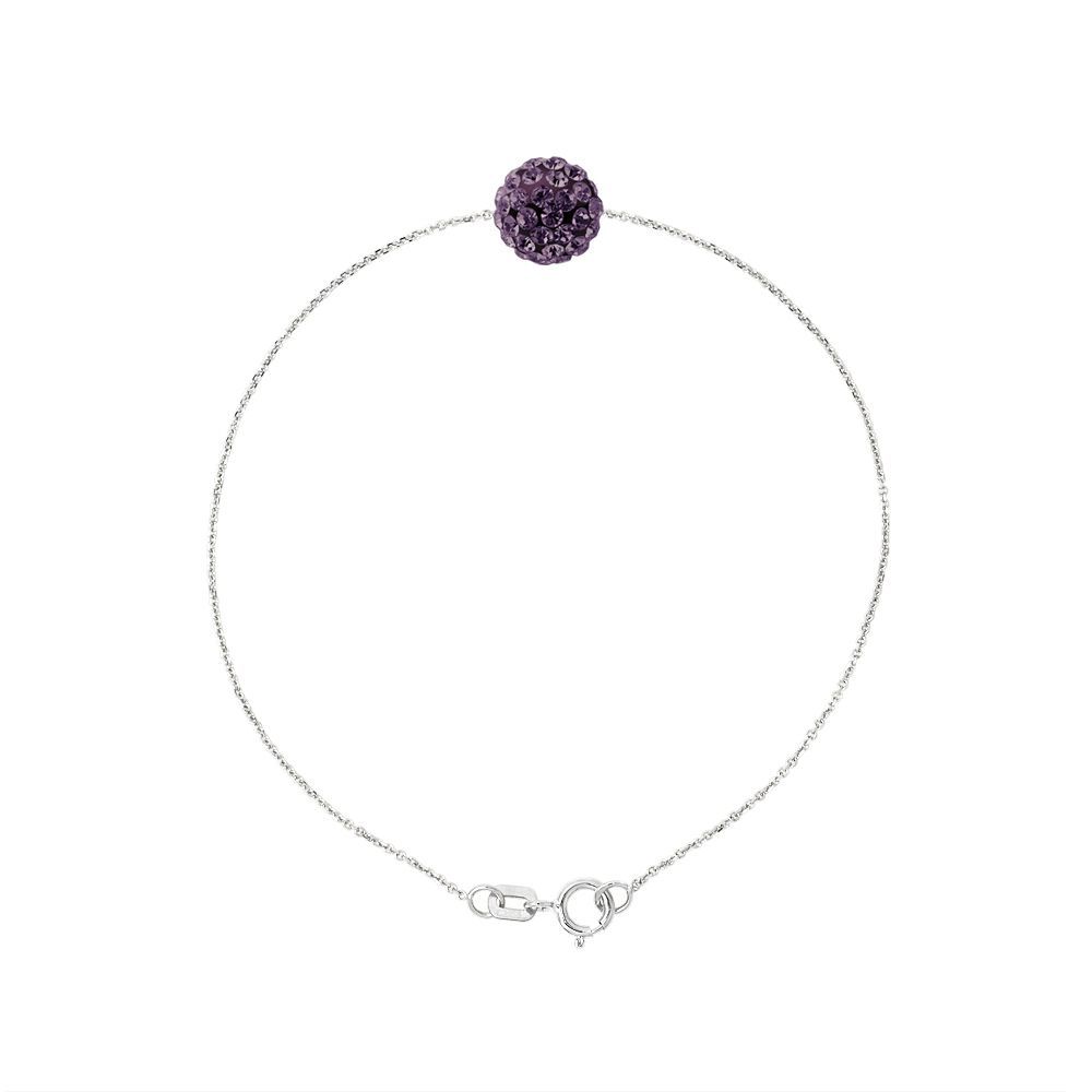 Feines Sterlingsilber Kristallkugel Armband