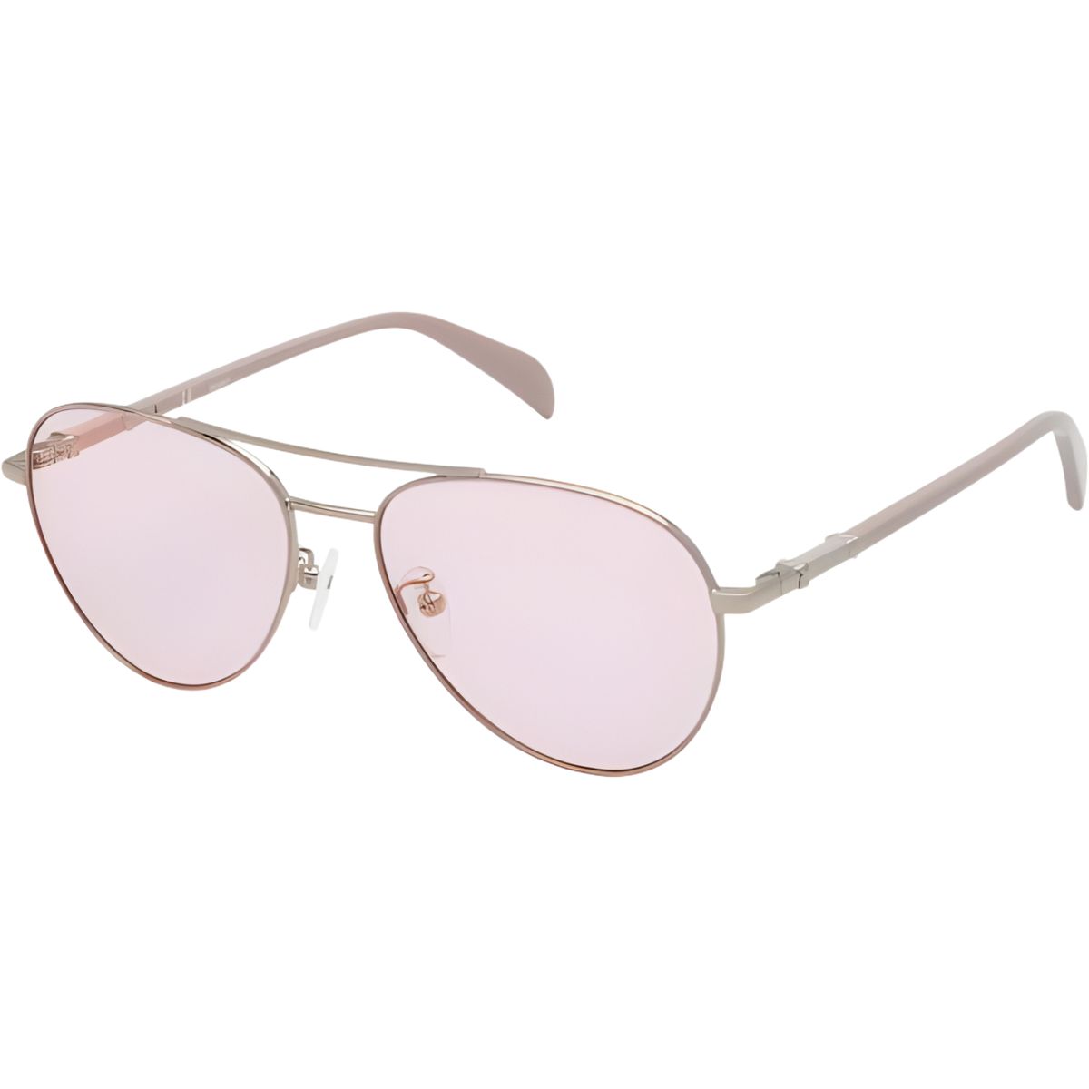 Pilotenbrille mit pinkfarbenen Gläsern