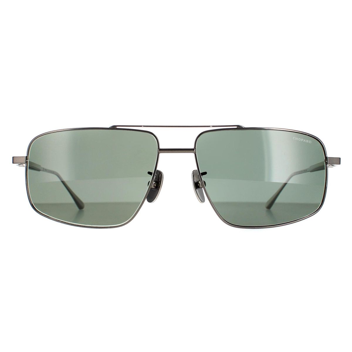 Pilotenbrille Gunmetal-Gestell Grün Glas