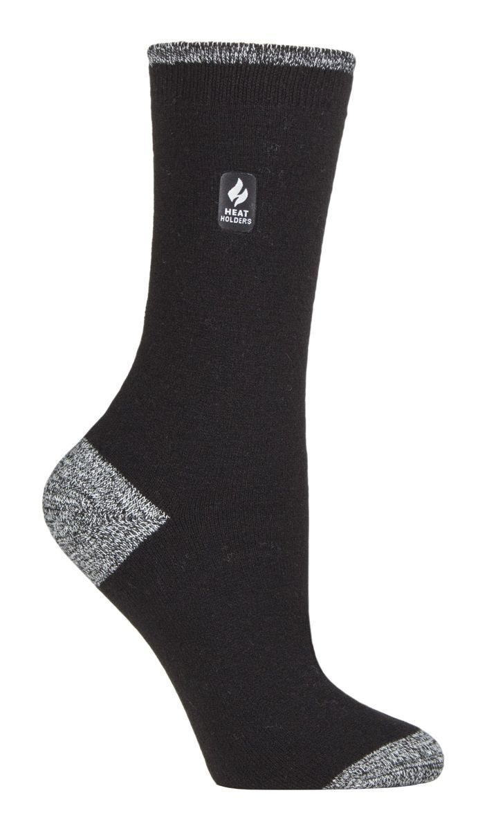 Heat Holders Damen Ultra Lite Thermal Brushed Inner Yarn Design Socken Schwarz / Weiß (Oia)