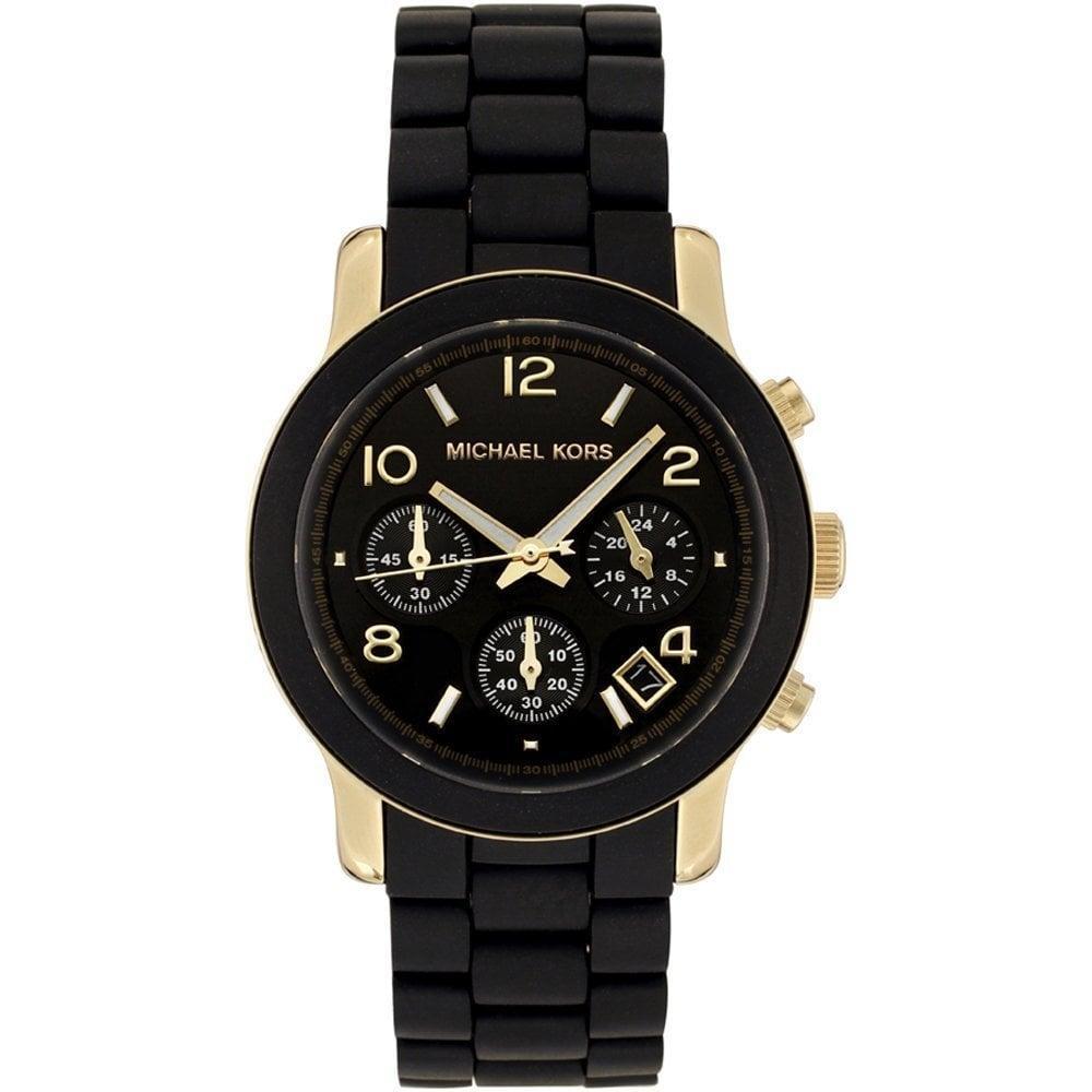 Schwarz-goldene Chronograph Uhr