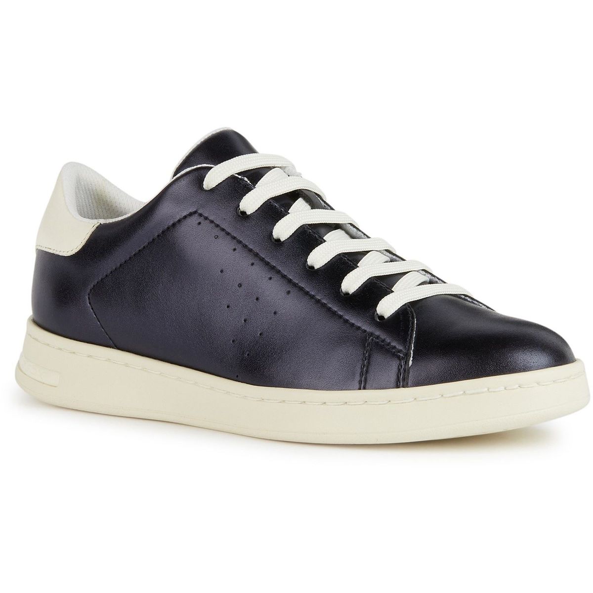 Geox D Jaysen B Leder Damen Dunkle Jeans/Optik Weiß Turnschuhe