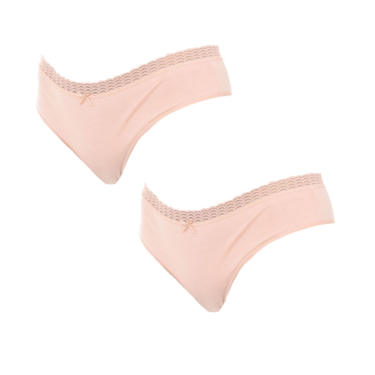 Brasilianischer Slip mit Spitzenbesatz im Doppelpack