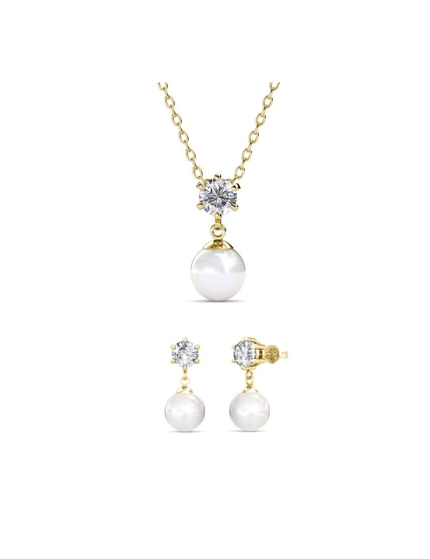 Perl- und Kristallschmuckset
