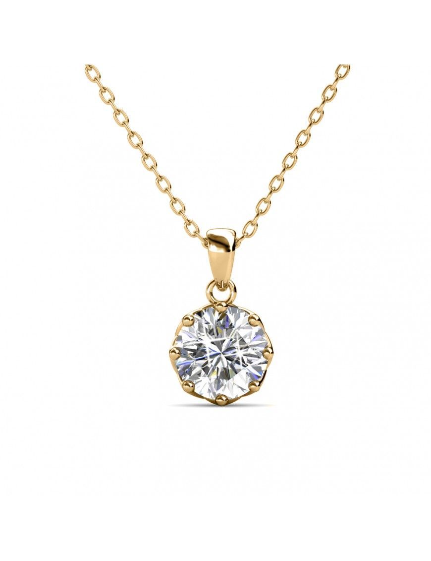 Kristall-Anhänger Halskette mit Goldkette
