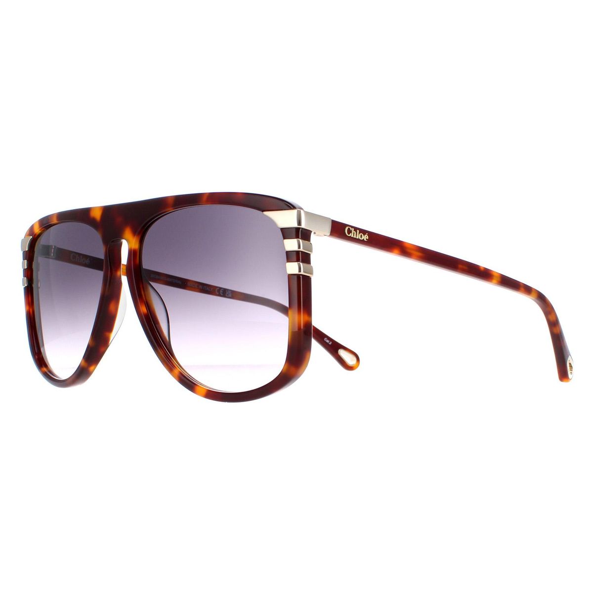 Oversized Fliegerbrille in Schildpatt-Optik