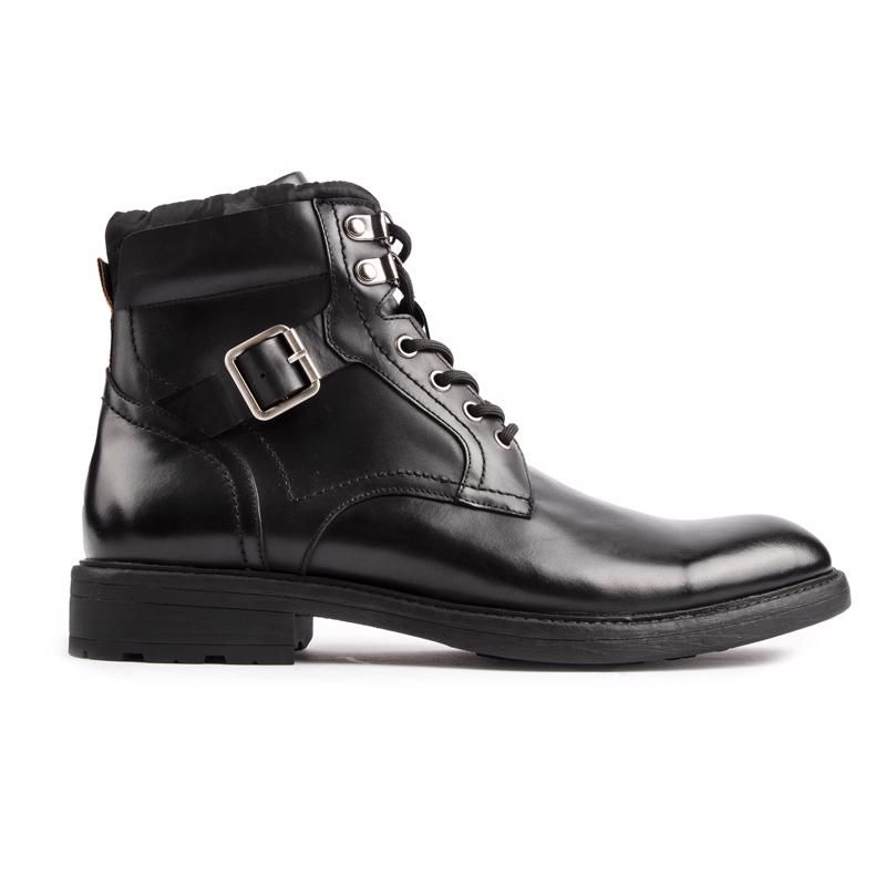 Leder-Stiefelette mit Schnalle