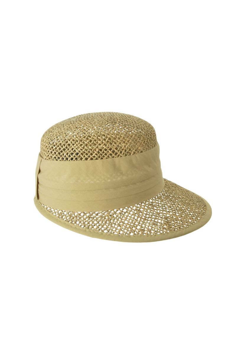 Klassischer Strohschirmhut mit Band