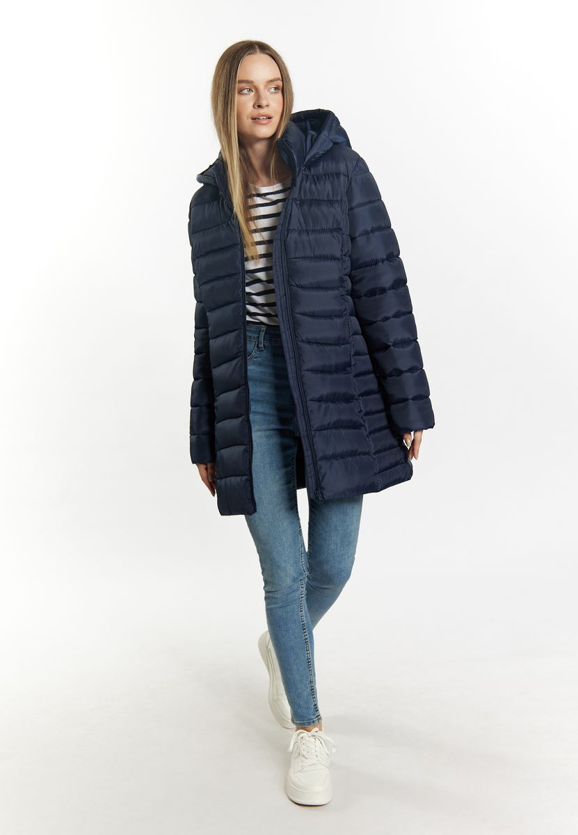 Schimmernder wattierter Parka mit Kapuze