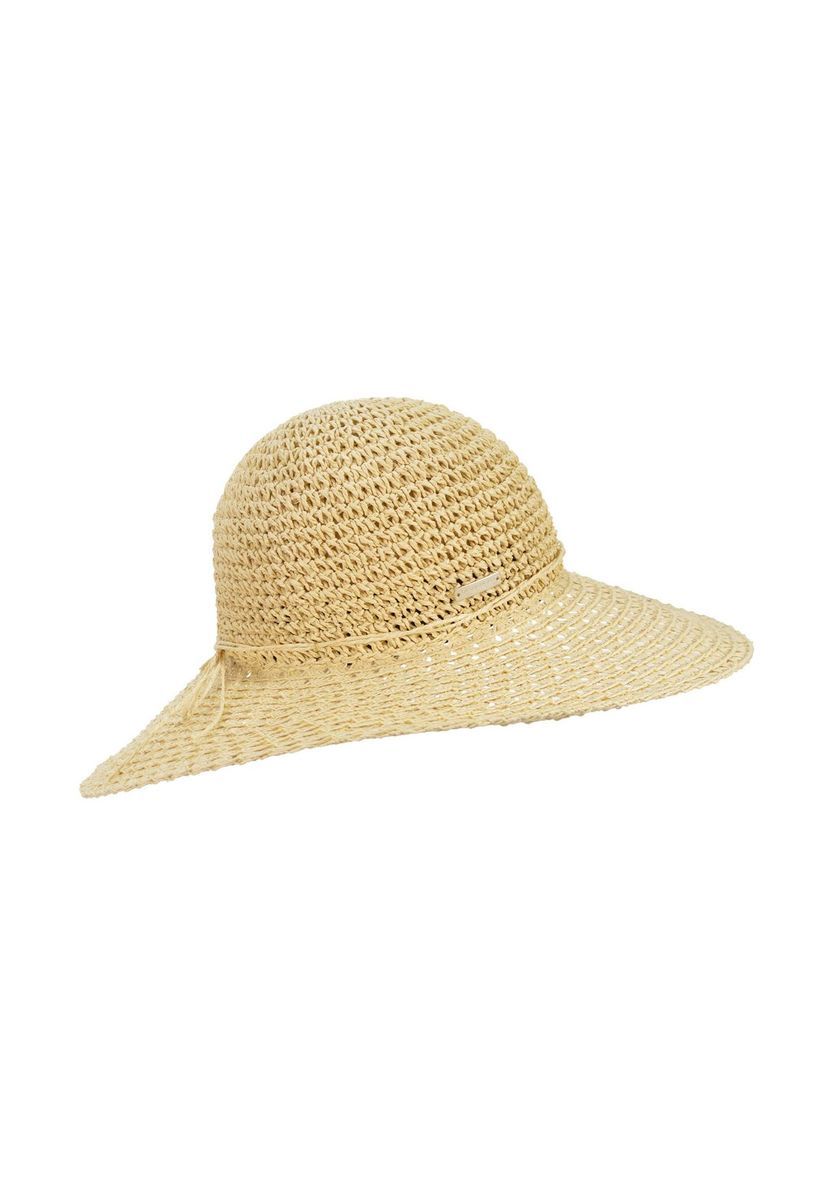 Gehäkelter Strohhut mit breiter Krempe