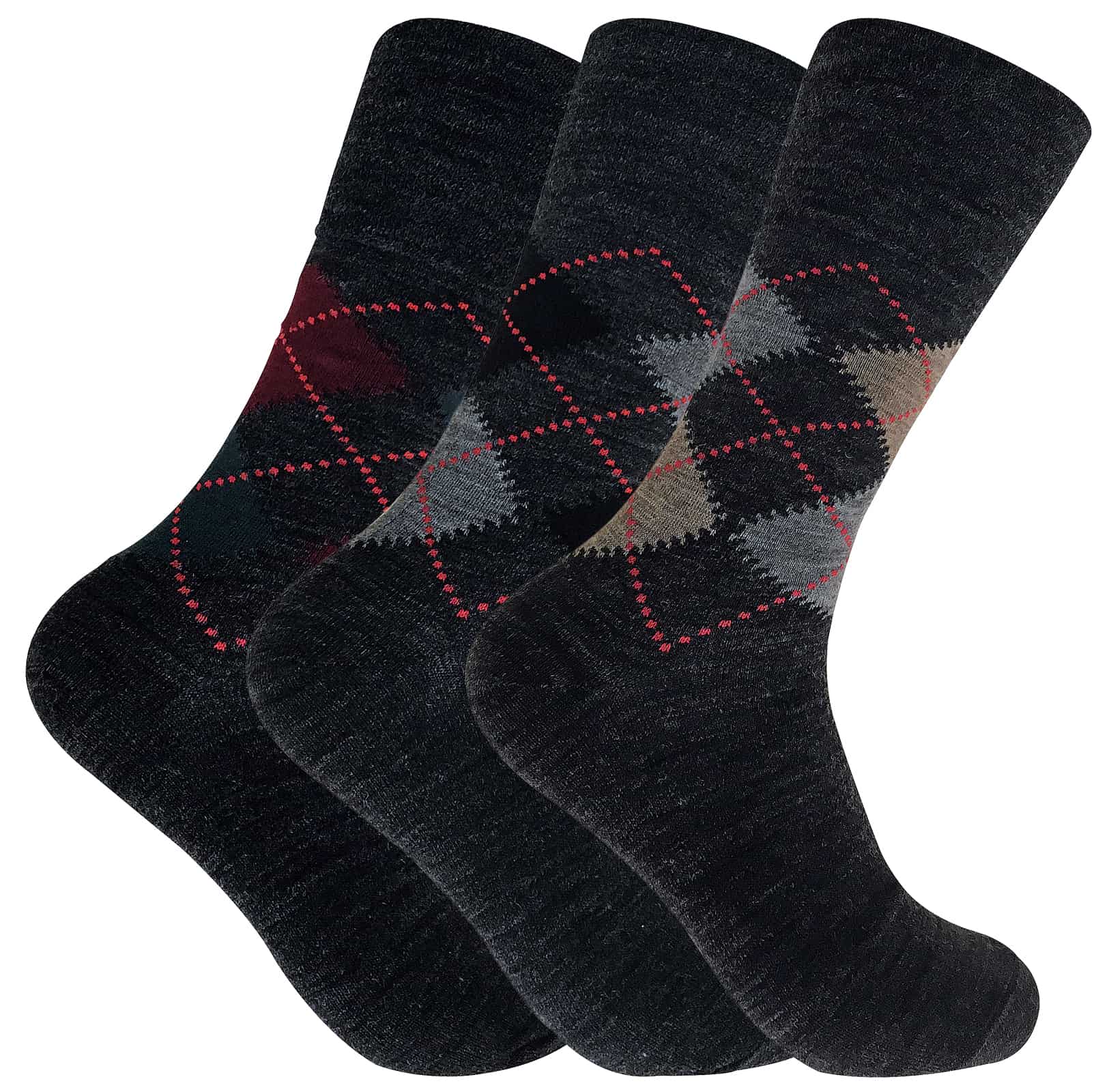 Herrensocken aus Argyle-Lammwollmischung