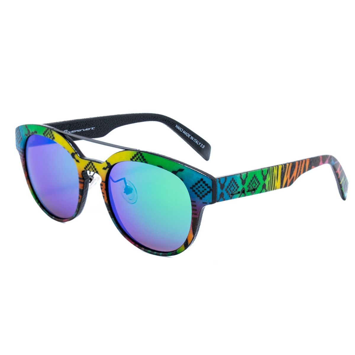 Bunte Sonnenbrille aus Acetat mit Muster
