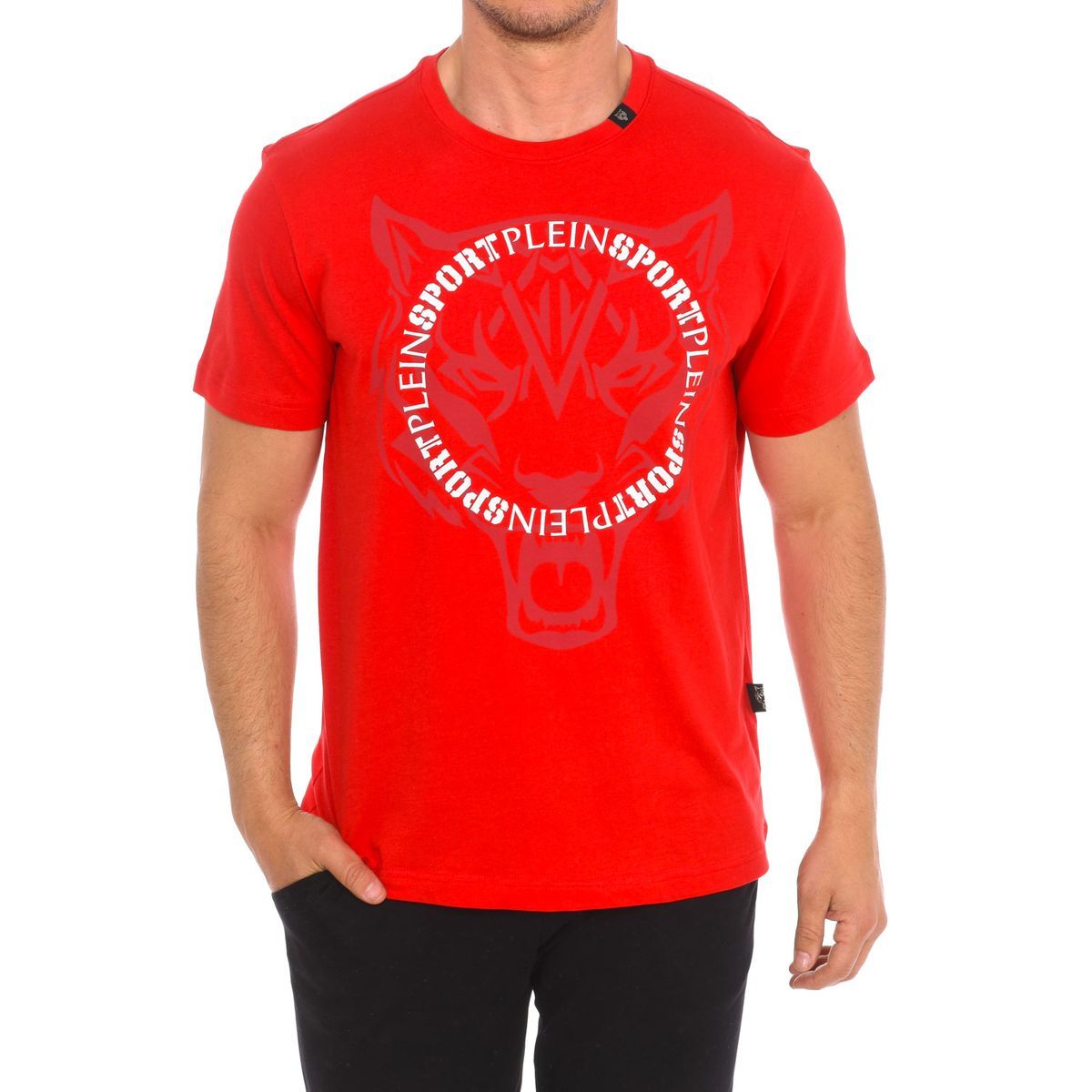 Herren rotes T-Shirt mit Grafikdruck