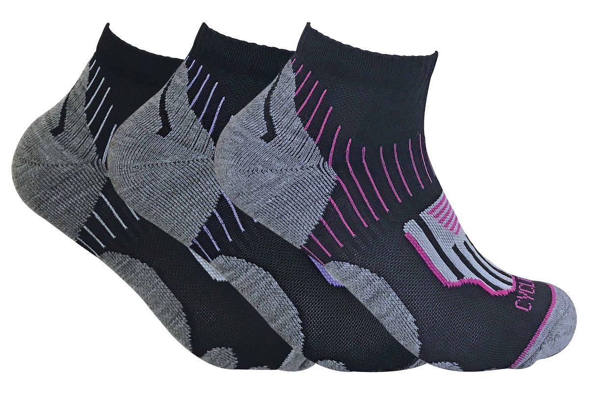 Gepolsterte Sport-Knöchelsocken 3er-Pack