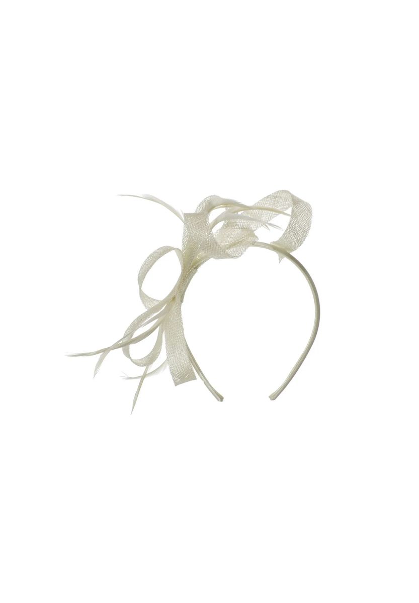 SEEBERGER Sinamay Haarreif mit Federn 54303-0, 92 IVORY, 99
