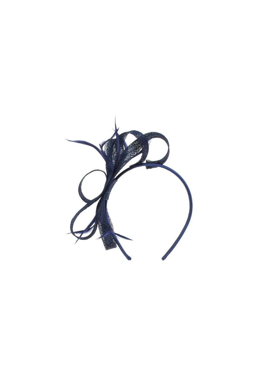SEEBERGER Sinamay Haarreif mit Federn 54303-0, 68 INK. BLUE, 99
