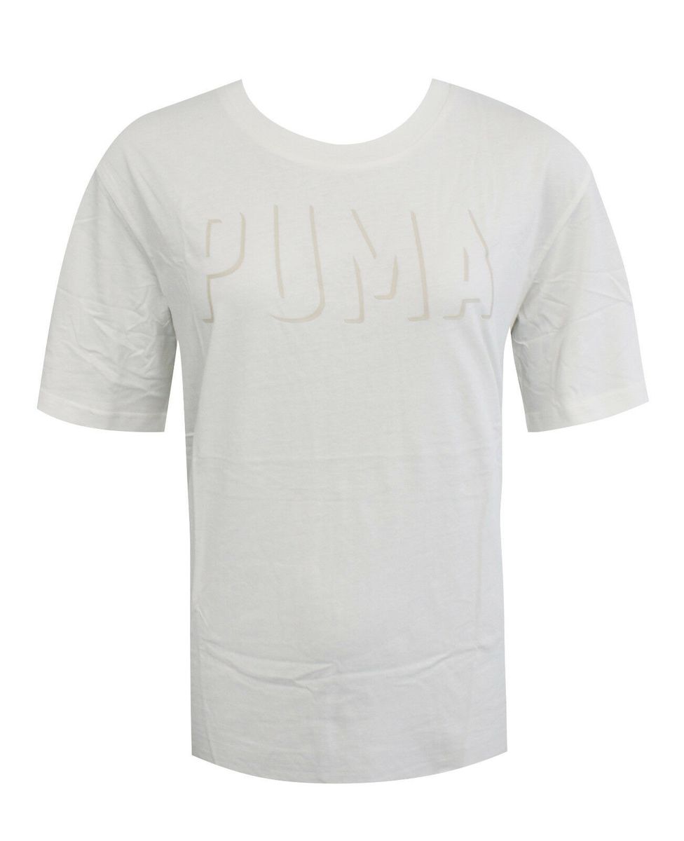 Weißes Baumwoll-T-Shirt mit geprägtem Logo