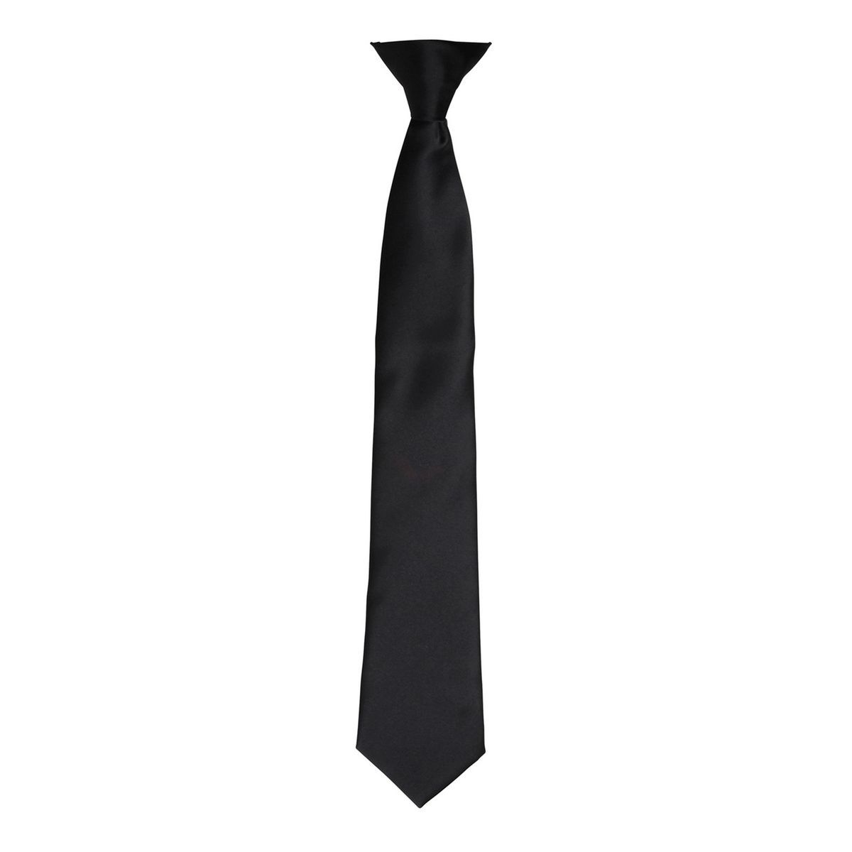 Schwarze Satin-Clip-Krawatte