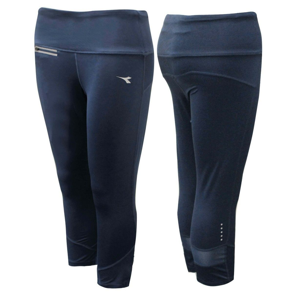 Marineblaue, verkürzte Active Leggings