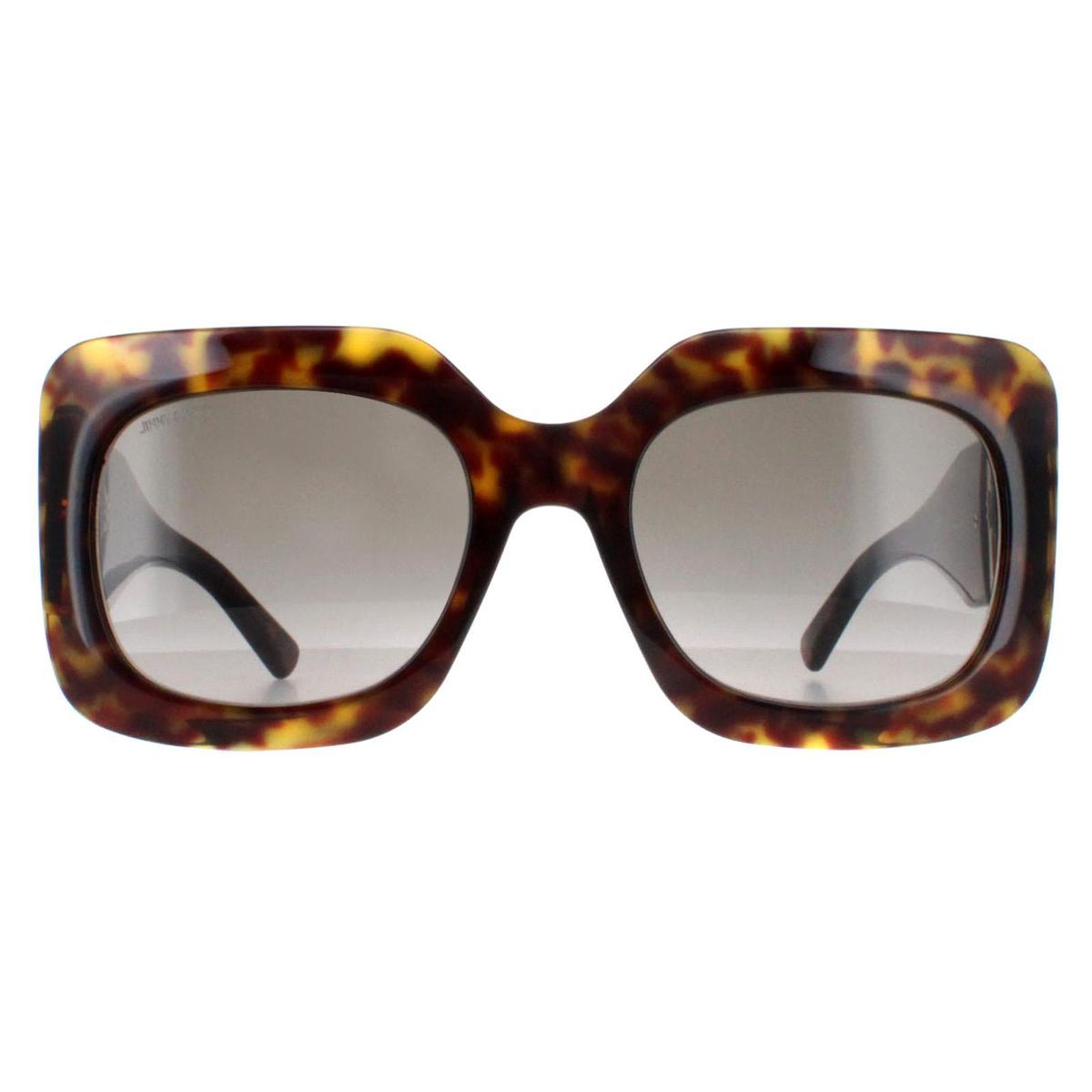 Quadratische Havana Sonnenbrille im Oversized-Look