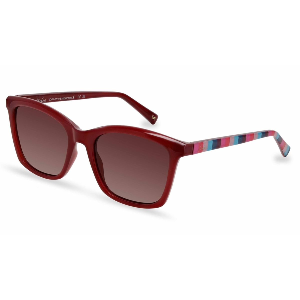 Quadratische Sonnenbrille mit gestreiften Bügeln