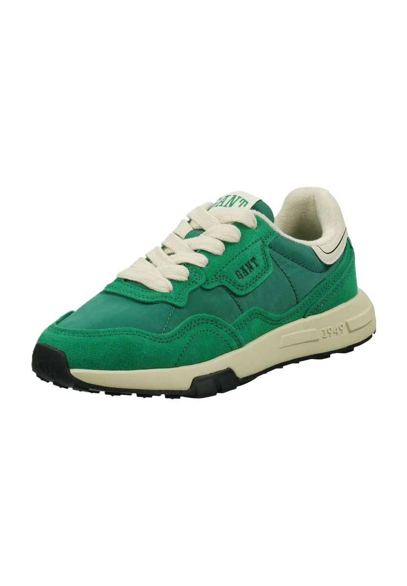 Retro Runner Sneaker Grün Leder Textil