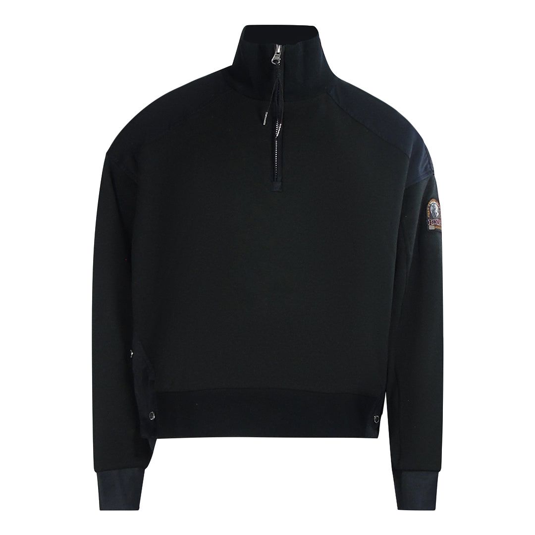Fleece-Sweatshirt mit Viertelreißverschluss und Stehkragen