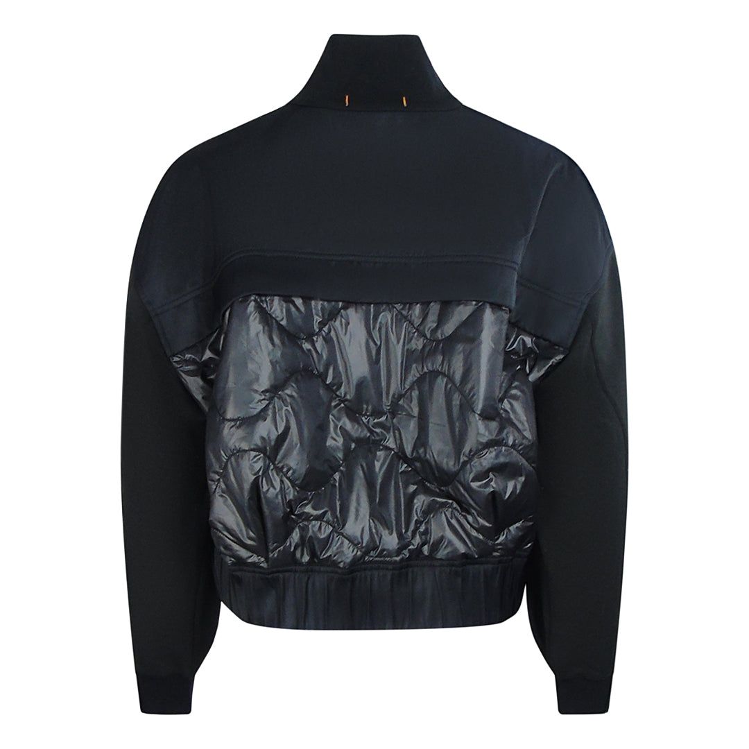 Quarter-Zip Fleece-Sweatshirt mit Materialmix