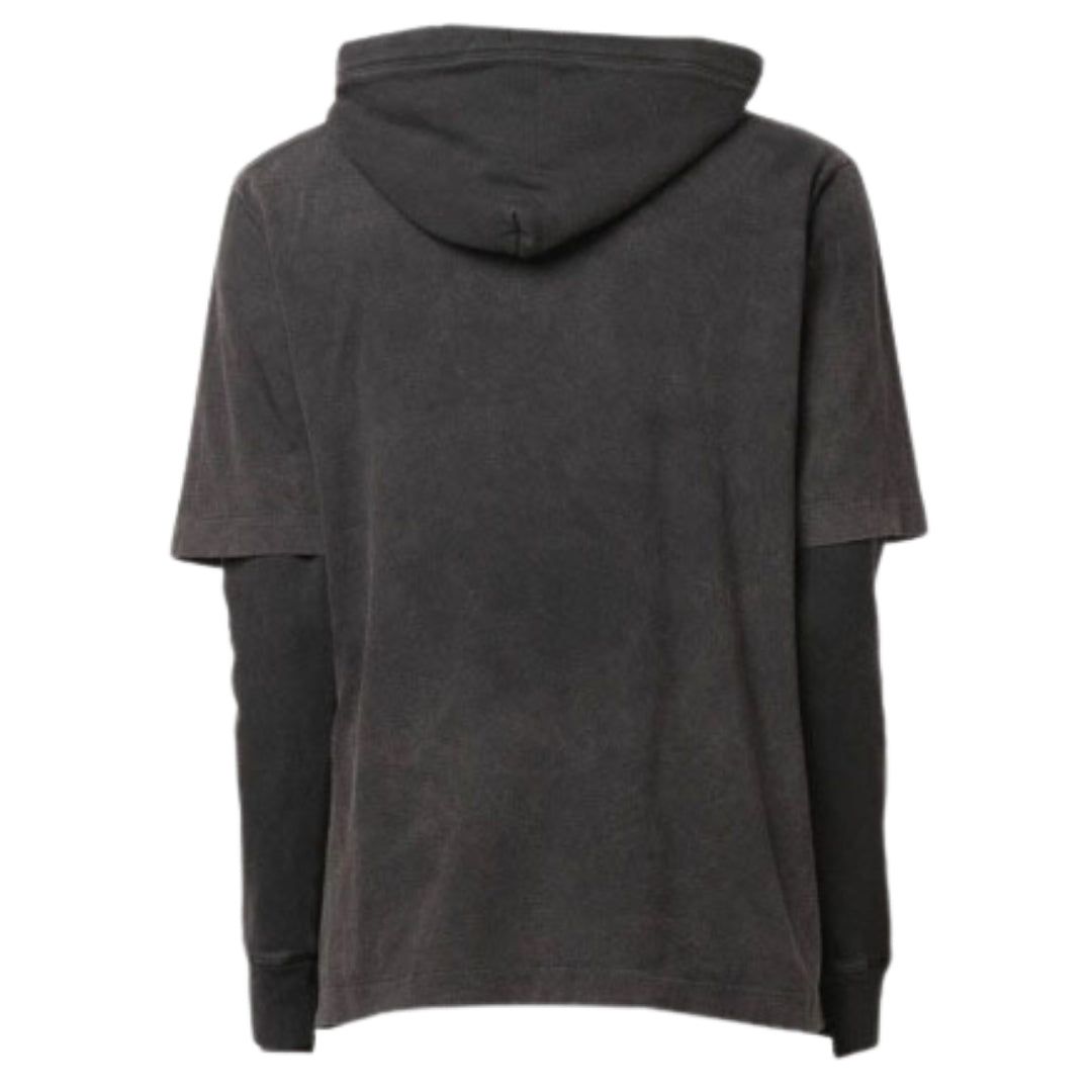 Vintage-Look Doppelärmel-Kapuzenpullover