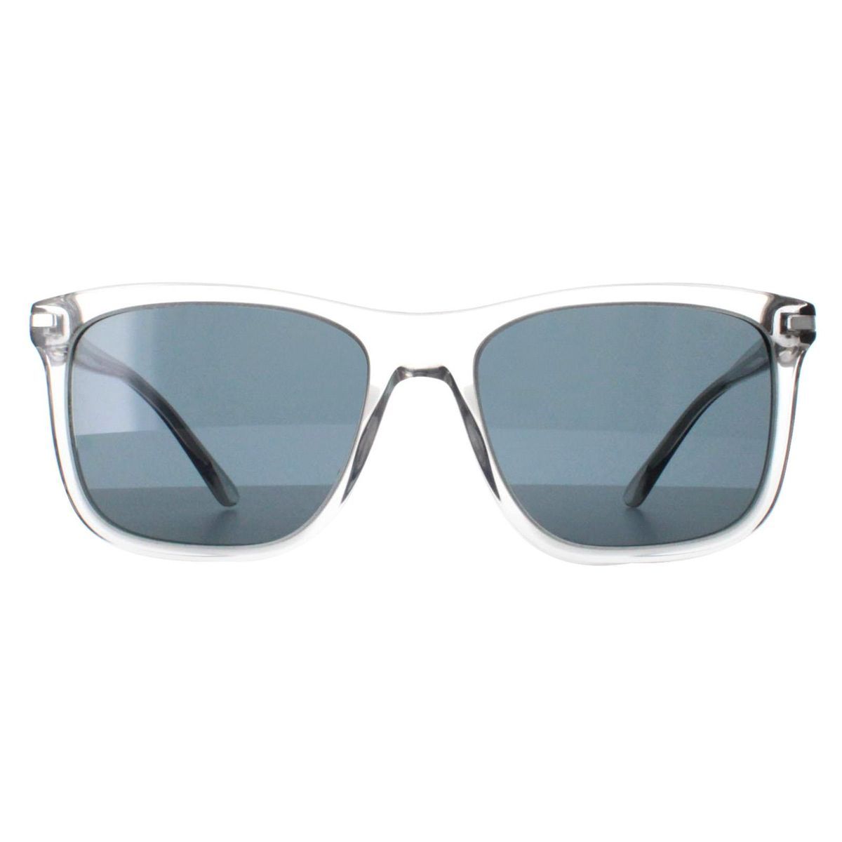 Sonnenbrille mit rechteckigem Rahmen in Kristallgrau