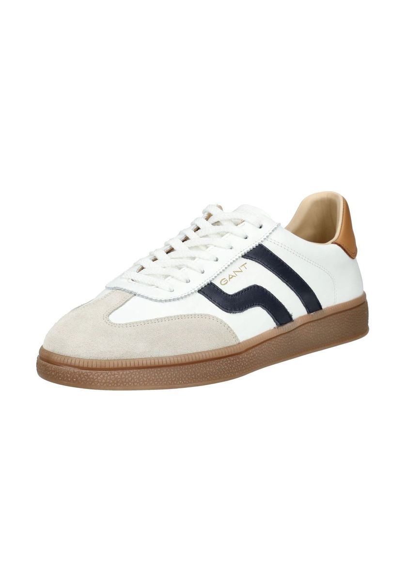 Low-Profile Leder Sneaker mit Wildleder-Detail