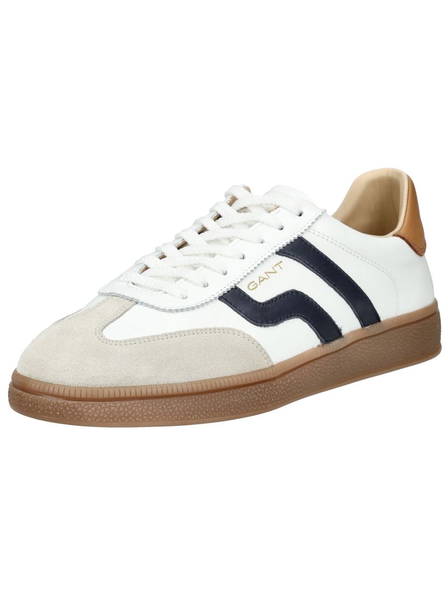Low-Profile Leder Sneaker mit Wildleder-Detail